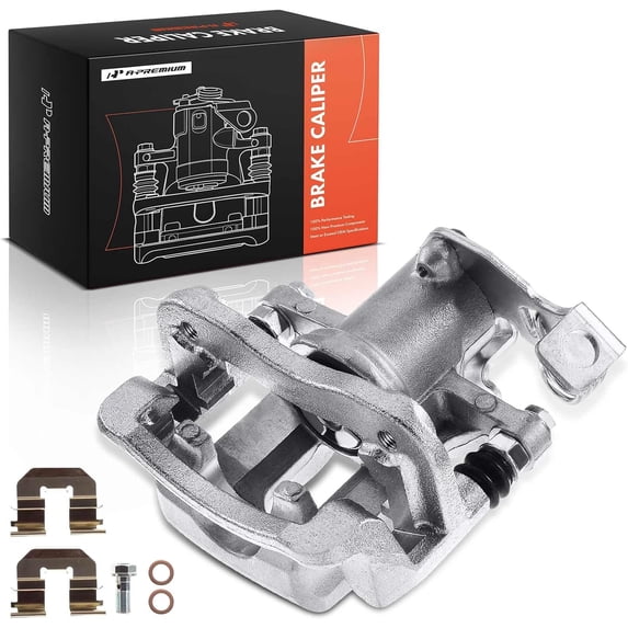 A-Premium Disc Brake Caliper Assembly with Bracket Compatible with Select Hyundai Models - Elantra 2011-2016, Elantra Coupe 2013-2014 - Rear Right Passenger Side