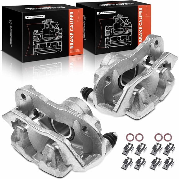 A-Premium Disc Brake Caliper Assembly with Bracket Compatible with Select Mazda Models - B2000 1986-1987 2.0L, B2200 1987-1993 2.2L, B2600 1987-1989 2.6L, RWD - Front Driver and Passenger, 2-PC Set