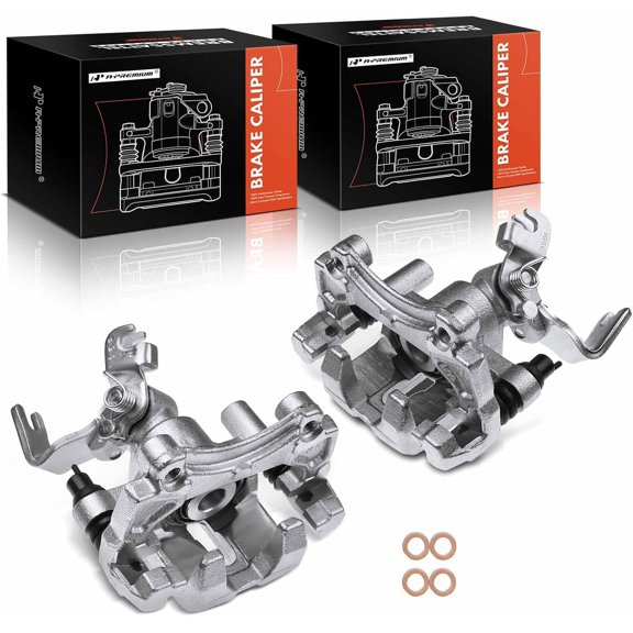 A-Premium Disc Brake Caliper Assembly with Bracket Compatible with Select Mazda Models - Miata 2001 2002 2003 2004 2005, L4 1.8L - Rear Driver and Passenger Side, 2-PC Set