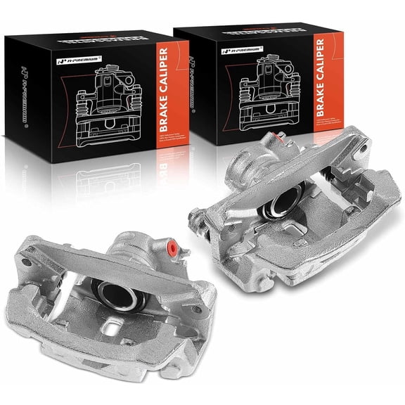 A-Premium Disc Brake Caliper Assembly with Bracket Compatible with Select Subaru Models - Forester 2009-2013, WRX 2012-2019, Impreza 2008-2014 - Rear Driver and Passenger Side, 2-PC Set