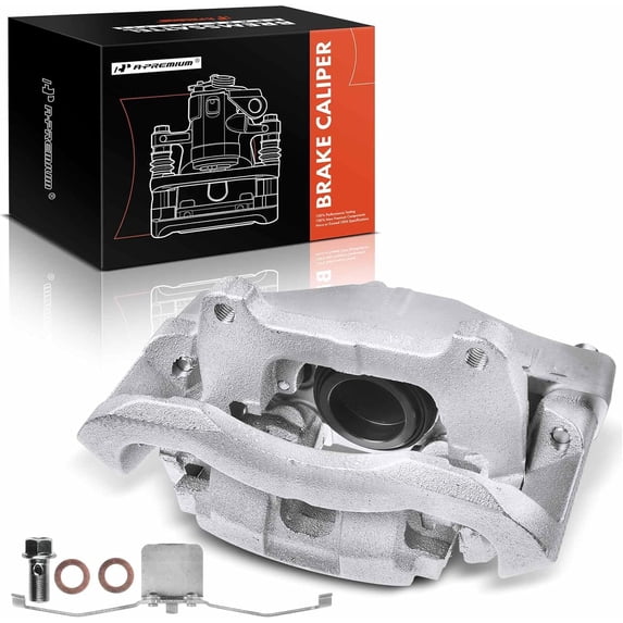 A-Premium Disc Brake Caliper Assembly with Bracket Compatible with Select Volvo Models - XC90 2003 2004 2005 2006 2007 2008 2009 2010 2011 2012 2013 2014 - Front Right Passenger Side