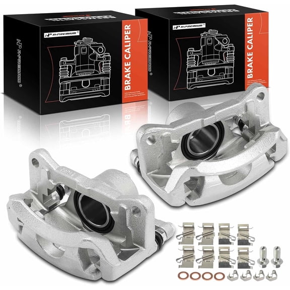 A-Premium Disc Brake Caliper Assembly With Bracket Compatible with Mazda 3/3 Sport 2014 2015 2016, 2.0L - Front Driver and Passenger Side, 2-PC Set
