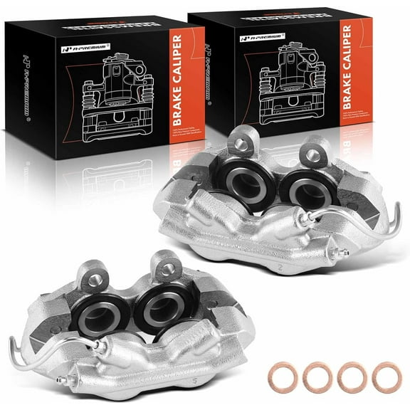 A-Premium Disc Brake Caliper Assembly Without Bracket Compatible with Ford Mustang 1965-1966 Front Left and Right 2-PC Set