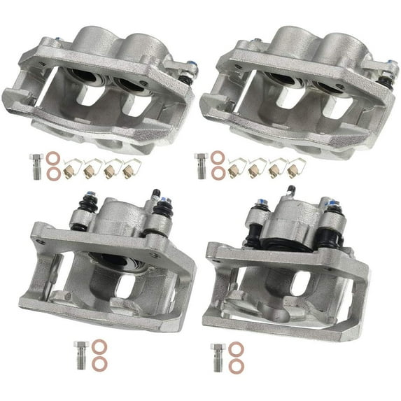 A-Premium Disc Brake Caliper Assembly with Bracket Compatible with Aspen Dodge Durango Ram 1500 2007-2018 Front and Rear 4-PC