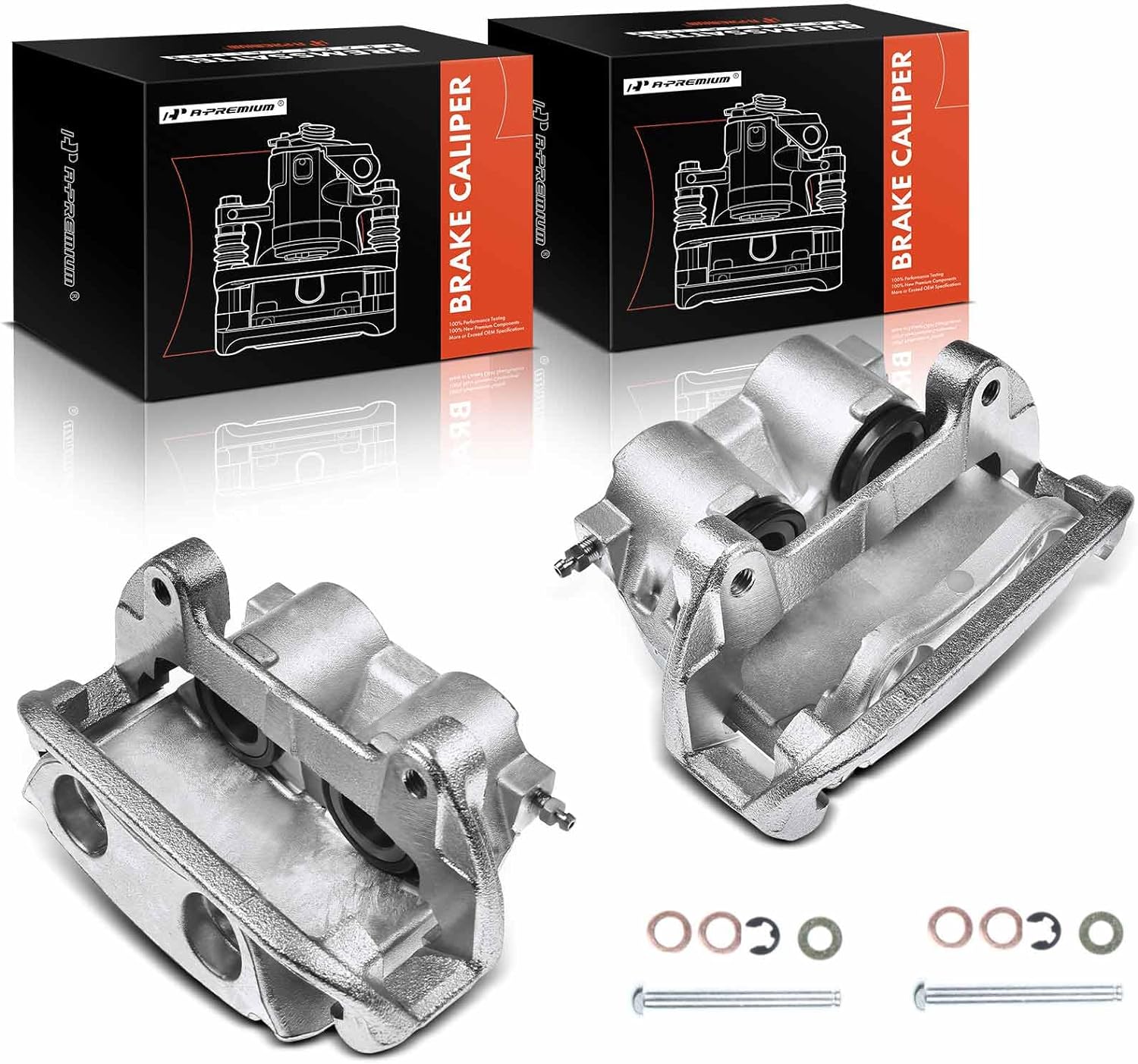 A-Premium Disc Brake Caliper Assembly with Bracket Compatible with Ford Mustang SVT Cobra R 1999-2001 Front Left and Right Side 2-PC Set