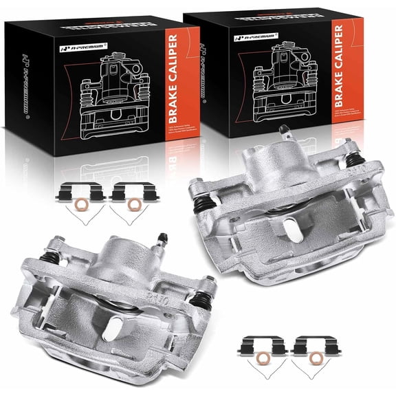A-Premium Disc Brake Caliper Assembly with Bracket Compatible with Select Honda Models - Civic 2012 2013 2014 2015, L4 1.8L - Front Driver and Passenger Side, 2-PC Set