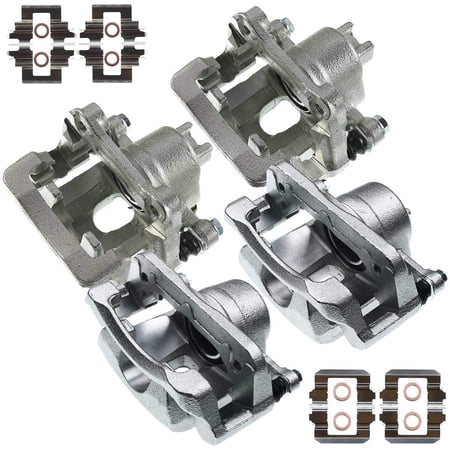 A-Premium Disc Brake Caliper Assembly with Bracket Compatible with Honda Pilot 2003-2008 V6 3.5L Front and Rear 4-PC