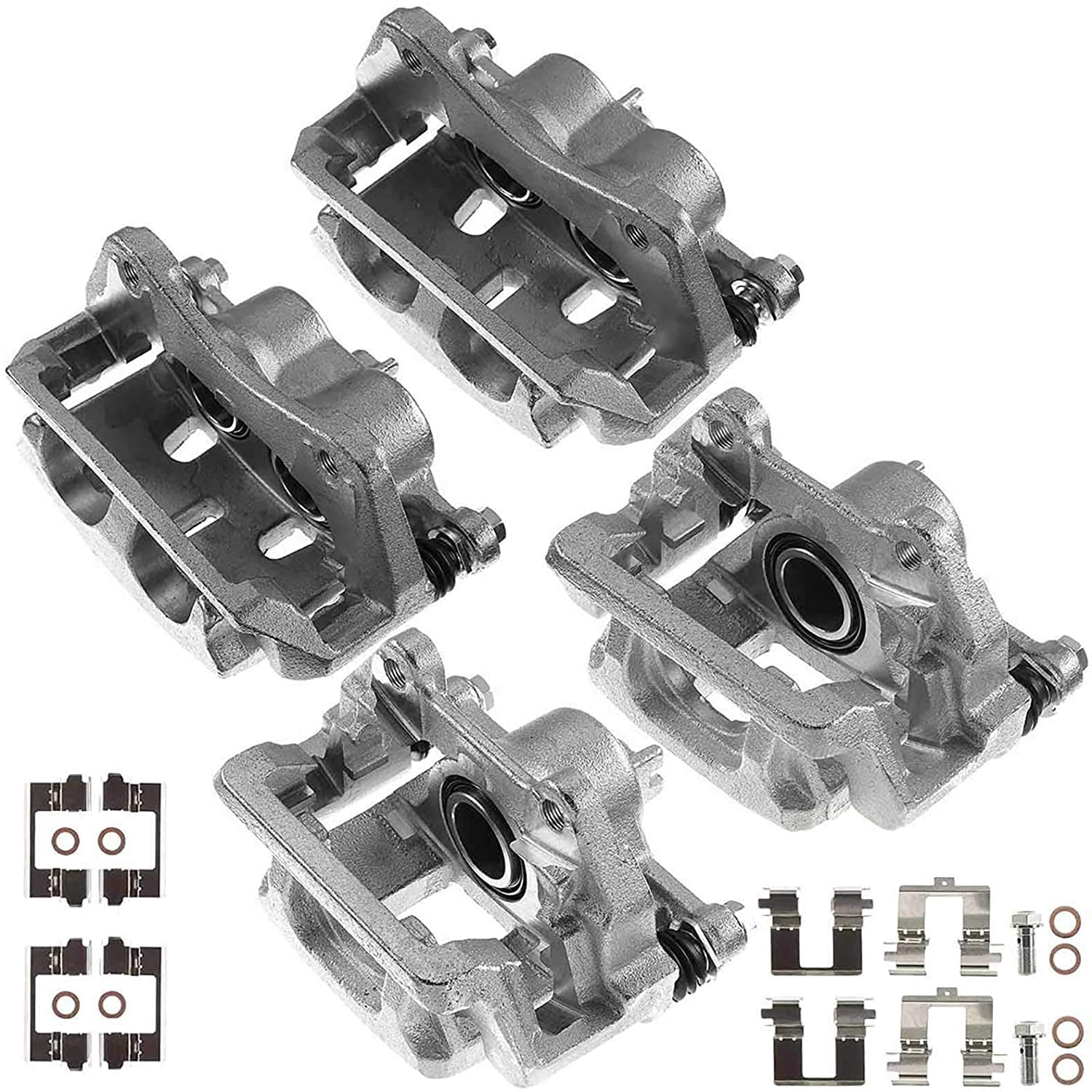 A-Premium Disc Brake Caliper Assembly with Bracket Compatible with Honda Pilot 2009-2015 V6 3.5L Front and Rear 4-PC Set