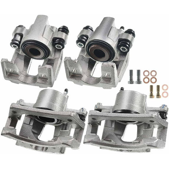 A-Premium Disc Brake Caliper Assembly with Bracket Compatible with Jeep Liberty 2003-2007 Front and Rear 4-PC