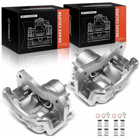 A-Premium Disc Brake Caliper Assembly with Bracket Compatible with Select Mitsubishi Models - Lancer 2002 2003 2004 2005 2006 2007, L4 2.0L - Front Driver and Passenger Side, 2-PC Set