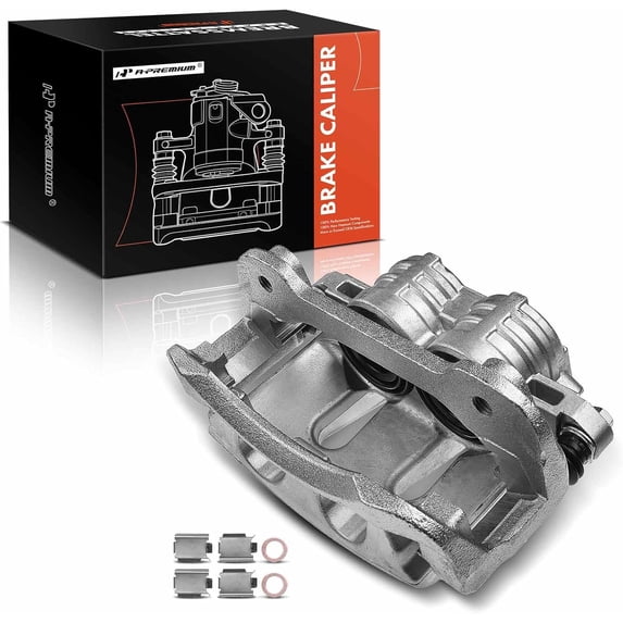 A-Premium Disc Brake Caliper Assembly with Bracket Compatible with Select Ford Models - For Mustang 2005-2010/2012-2014 - Front Right Passenger Side