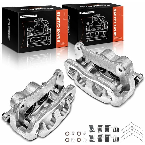 A-Premium Disc Brake Caliper Assembly with Bracket Compatible with Toyota Highlander 08-13 Lexus NX200t NX300 NX300h RX350 RX450h Front Side 2-PC Set