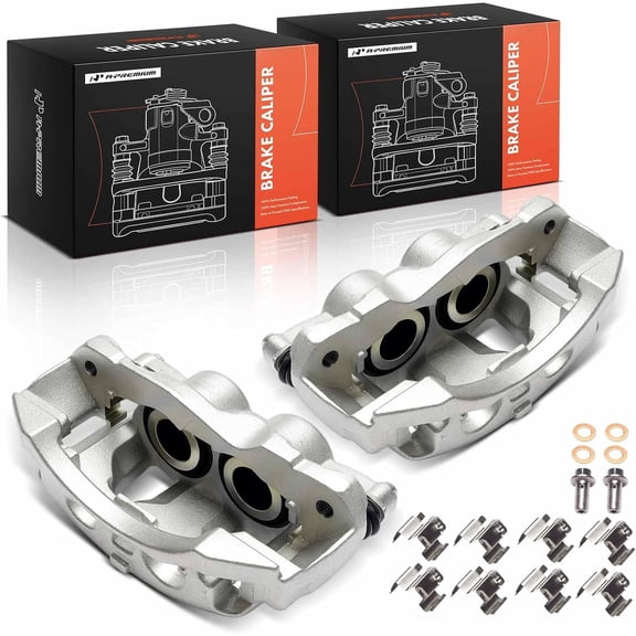 A-Premium Disc Brake Calipers Assembly with Bracket Compatible with Chevrolet, GMC Vehicles - Express Savana 2500 3500 2021-2025, Express Savana 4500 2021-2024 - Front Driver and Passenger Side