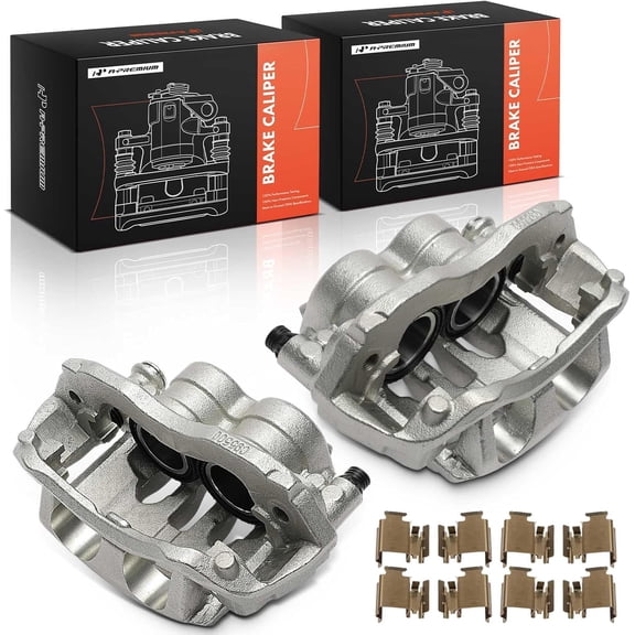 A-Premium Disc Brake Calipers Assembly with Bracket Compatible with Mercedes-Benz & Freightliner Vehicles - Sprinter 1500 2020-2022, Sprinter 2500 3500 3500XD 2019-2022, Front Side