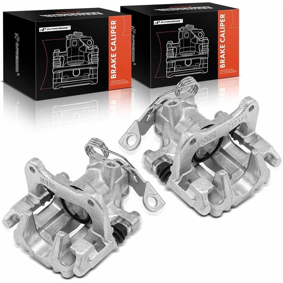 A-Premium Disc Brake Calipers Assembly with Bracket Compatible with Volkswagen Passat 1998-2005 & Audi A4 1998-2001, A6 1998-2004, 1.8L 2.0L 2.8L 3.0L - Rear Driver and Passenger Side - 2-PC Set