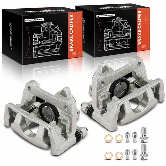 A-Premium Disc Brake Calipers Assembly with Bracket Compatible with Mazda 6 2016-2021 - Rear Driver and Passenger Side 2-PC Set