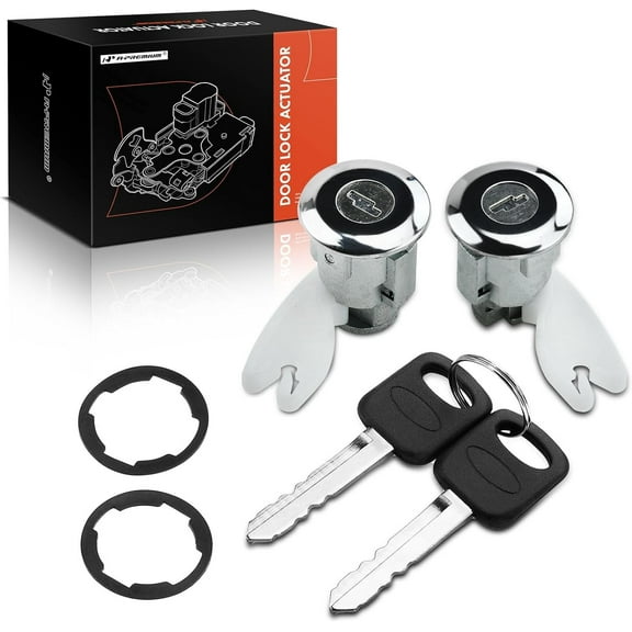 A-Premium Door Lock Cylinder & Keys Set Compatible with Ford F-150 F-250 F-350 Super Duty Explorer Ranger E-150 E-250 E-350 Econoline Door Lock Kit