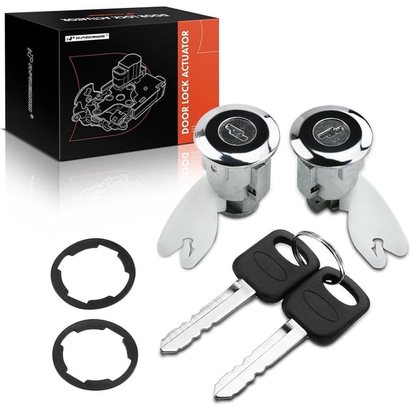 A-Premium Door Lock Cylinder & Keys Set Compatible with Ford F-150 F-250 F-350 Super Duty Explorer Ranger E-150 E-250 E-350 Econoline Door Lock Kit