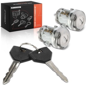 A-Premium Door Lock Cylinder Set with Keys Compatible with Chrysler Dodge Eagle Jeep & Plymouth Vehicles - Concorde Intrepid LeBaron LHS Cherokee Voyager and More, Front Side Door Lock Cylinder