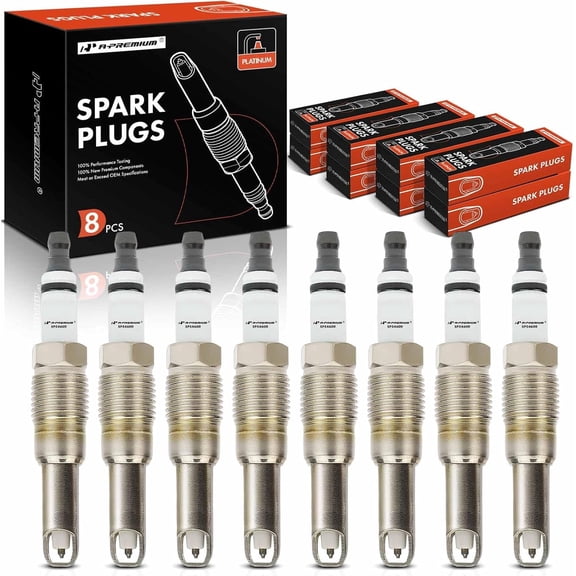 A-Premium Double Iridium Spark Plug Compatible with Ford F-150 2004-2008, F-250/F-350 Super Duty Expedition 2005-2008 & Lincoln Navigator 2005-2008, Mark LT 2006-2008, 5.4L, Pack of 8