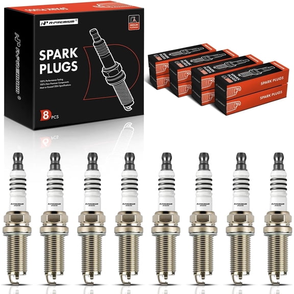 A-Premium Double Iridium Spark Plug Compatible with Lexus IS F 2008-2014, GS460 2008-2011, LS460 2007-2017, LS600h 2008-2016, 4.6L 5.0L, Pack of 8