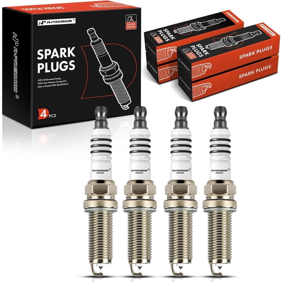A-Premium Double Iridium Spark Plugs Compatible with Toyota Corolla 2015-2019, Corolla iM 2017-2018, Prius 2015, Prius Plug-In 2015, Prius V 2015-2017 & Lexus CT200h 2015-2017 & Scion iM, Pack of 4