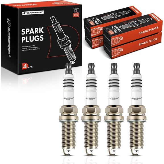 A-Premium Double Iridium Spark Plugs Compatible with Honda 2015 2016 2017 2018 2019 2020, 1.5L, DOHC, Pack of 4