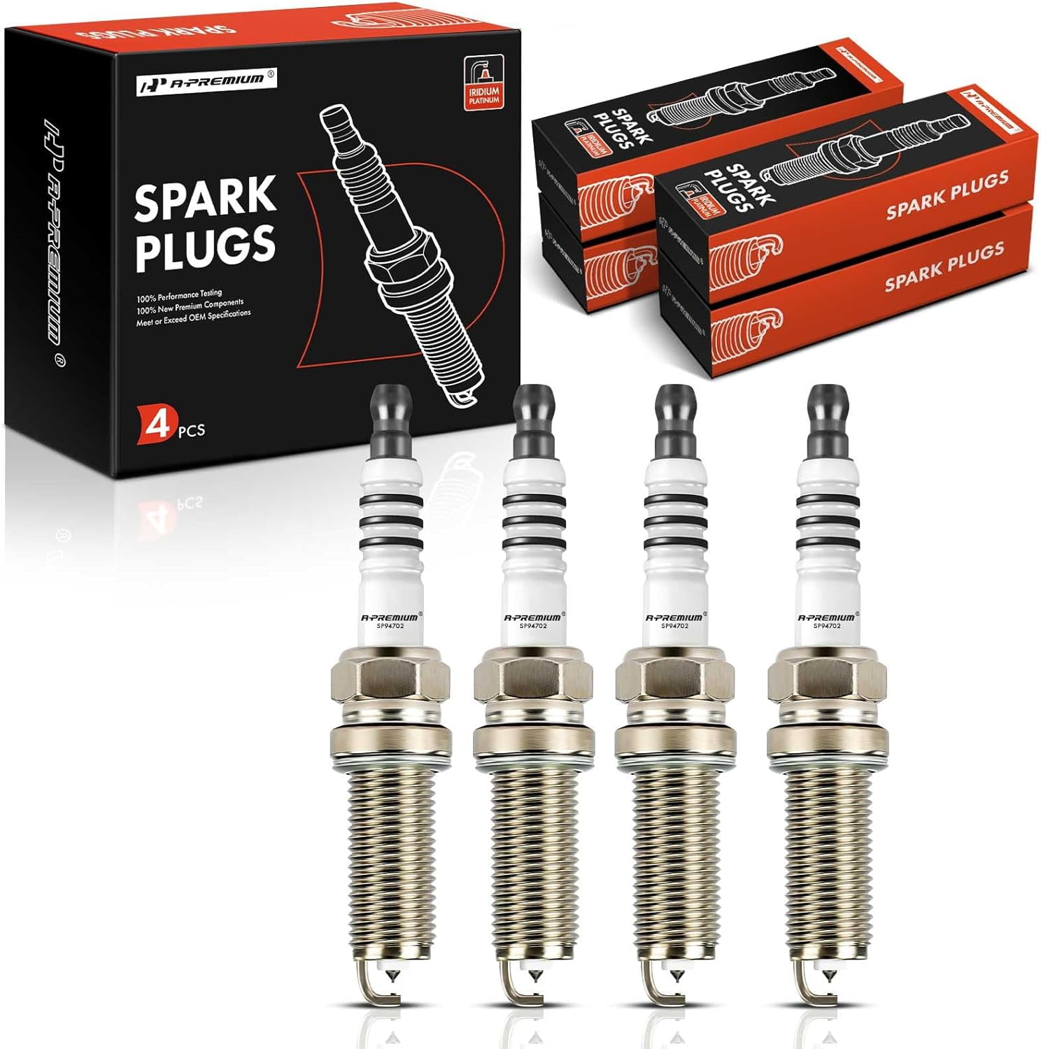 A-Premium Double Iridium Spark Plugs Compatible with Nissan Altima 2013-2018, Rogue 2014-2020, 2.5L, Pack of 4