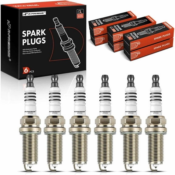 A-Premium Double Iridium Spark Plugs Compatible with Nissan GT-R GTR 2009-2020, 3.8L, Pack of 6