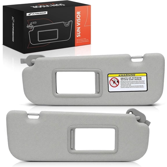 A-Premium Driver Left & Passenger Right Side Sun Visor Compatible with Hyundai Elantra 2011 2012 2013 2014 2015 - with Vanity Mirror, Without Vanity Light, Gray - Replaces 852103X000TX, 852203X000TX
