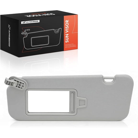 A-Premium Driver Left Side Sun Visor Compatible with Hyundai Elantra 2016 2017 2018 2019 - with Vanity Mirror Without Vanity Light Gray Color - Replaces 85210-F0100TTX 85220-F0100TTX