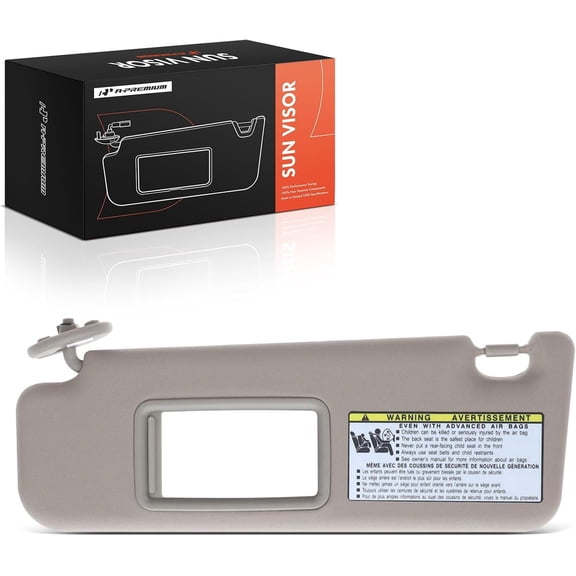 A-Premium Driver Left Side Sun Visor Compatible with Toyota 4Runner 2004 2005 2006 2007 2008 - with Vanity Mirror, with Sliding Sun Visor Extension, Without Vanity Light, Beige Color