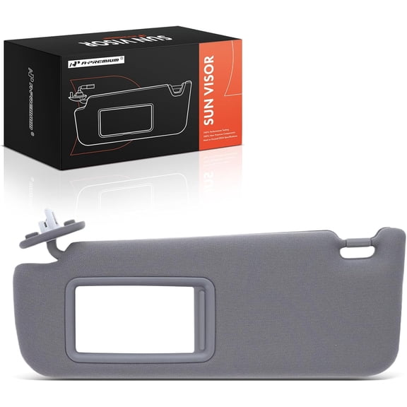 A-Premium Driver Left Side Sun Visor Compatible with Toyota Camry 2012 2013 2014 2015 2016 2017 - Without Sunroof, with Vanity Mirror, with Vanity Light, with Sliding Sun Visor Extension, Gray