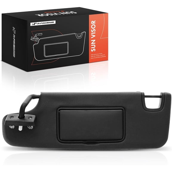 A-Premium Driver Left Side Sun Visor Compatible with Jeep Wrangler 2007-2018, Wrangler JK 2018 - with Vanity Mirror, Without Vanity Light, Black