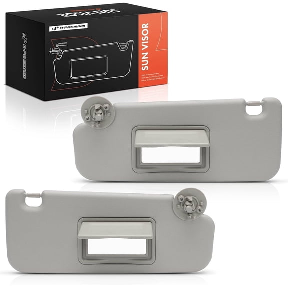 A-Premium Driver & Passenger Sun Visor Compatible with Chevrolet Sonic 2012-2020 Spark 2013-2016 - with Vanity Mirror Gray Color - Replaces P95327509 P95327507
