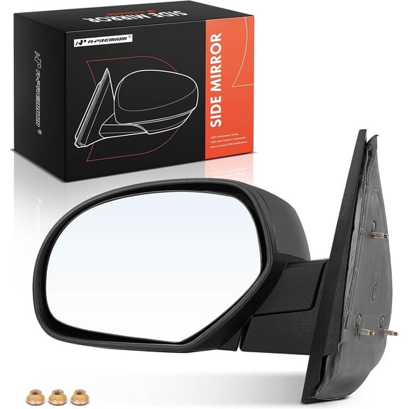 A-Premium Driver Side Manual Door Mirror - Compatible with Chevy Silverado 1500 2500 3500 07-13 & GMC Sierra 1500 2500 3500 - Non-Heated Manual Folding Outside Rear View Mirror