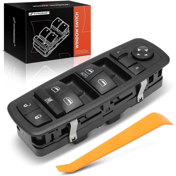 A-Premium Driver Side Master Power Window Switch Compatible with Chrysler 200 2017, Pacifica 2018-2021, Voyager 2020-2021, Without Folding Mirror, Replace# 68275252AC, 68275252AD, DWS2252