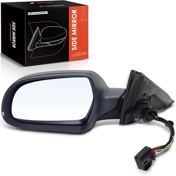 A-Premium Driver Side Power Door Mirror - Compatible with Audi A3/A3 Quattro 2011 2012 2013 - Heated Power Folding Primed Outside Rear View Mirror with Turn Signal - Replace# 8P1858531GC01C