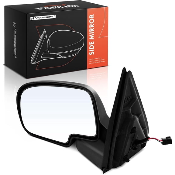A-Premium Driver Side Power Door Mirror - Compatible with Chevy Silverado 1500 2500 HD 3500 & GMC Sierra 1500 2500, 1999 2000 2001 2002 - Non-Heated, Manual Folding, Outside Rear View Mirror - Chrome