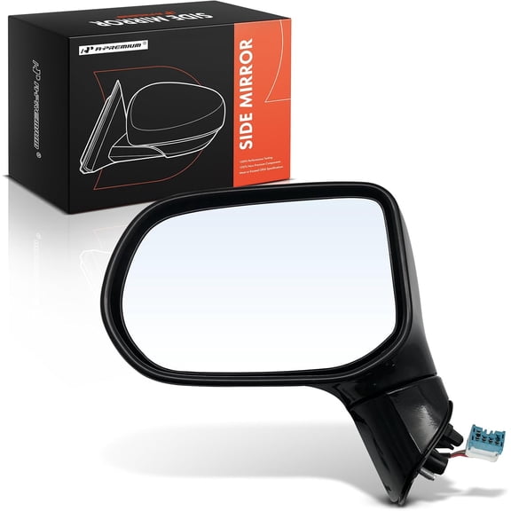 A-Premium Driver Side Power Door Mirror - Compatible with Honda Civic 2008 2009 2010 2011 - Heated Manual Folding Black Outside Rear View Mirror - Replace# 76250SNEA22ZK