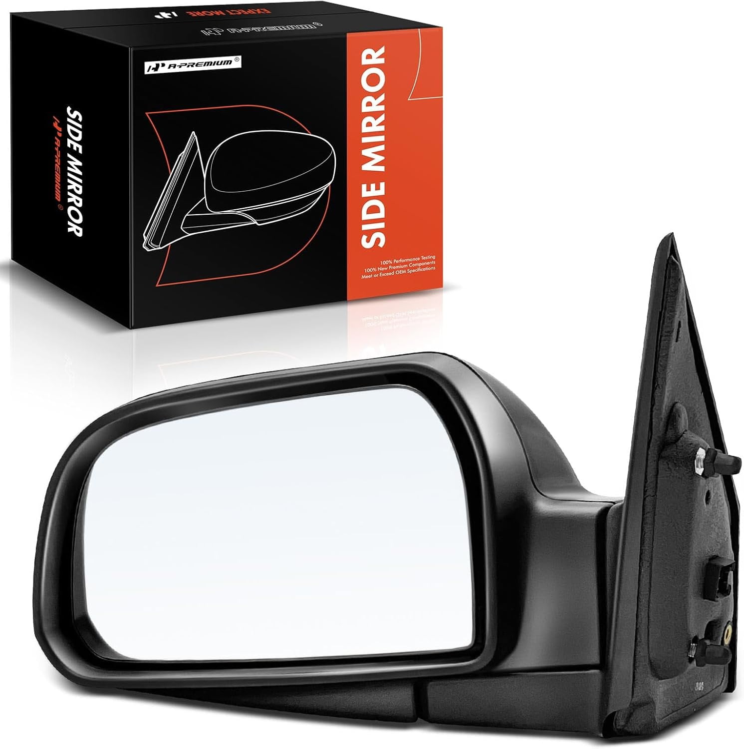 A-Premium Driver Side Power Door Mirror - Compatible with Hyundai Tucson 2005 2006 2007 2008 2009 - Non-Heated Manual Folding Black Outside Rear View Mirror - Replace# 876102E100