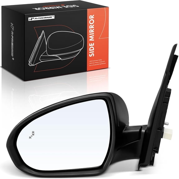 A-Premium Driver Side Power Door Mirror - Compatible with Hyundai Tucson 2016 2017 2018 - Heated Manual Folding Black Outside Rear View Mirror w/Turn Signal Blind Spot Detection
