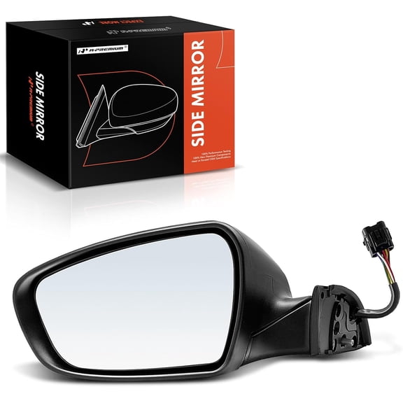 A-Premium Driver Side Power Door Mirror - Compatible with Kia Forte, Forte5, 2014-2016 - Heated Power Folding Black Outside Rear View Mirror w/Turn Signal - Replace# 87610A7270