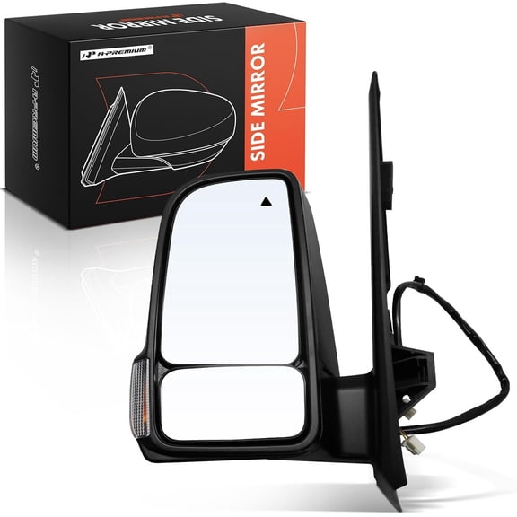 A-Premium Driver Side Power Door Mirror - Compatible with Mercedes-Benz Sprinter 1500 2500 3500 2019-2022 - Heated Power Folding Black Outside Rear View Mirror w/Blind Spot Detection Turn Signal