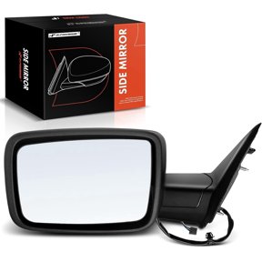 A-Premium Driver Side Power Door Mirror - Compatible with Ram 1500 2014-2018, 1500 Classic 2019-2022, Ram 2500 2013-2018 - Heated Manual Folding Textured Black - Replace# 68147863AO