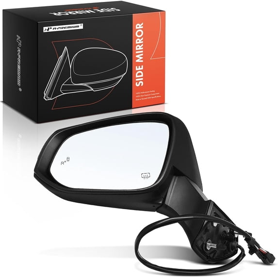 A-Premium Driver Side Power Door Mirror - Compatible with Toyota Highlander 2020 2021 2022 2023 - Heated Manual Folding Black Outside Rear View Mirror with Turn Signal and Blind Spot Detection