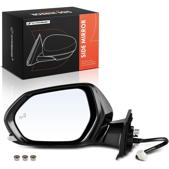 A-Premium Driver Side Power Door Mirror Compatible with Toyota Prius 2016-2022, Prius AWD-e 2019-2022, Prius Prime - Heated Manual Folding Black Outside Rear View Mirror with Blind Spot Detection