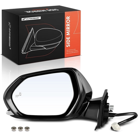A-Premium Driver Side Power Door Mirror Compatible with Toyota Prius 2016-2022, Prius AWD-e 2019-2022, Prius Prime - Heated Manual Folding Black Outside Rear View Mirror with Blind Spot Detection