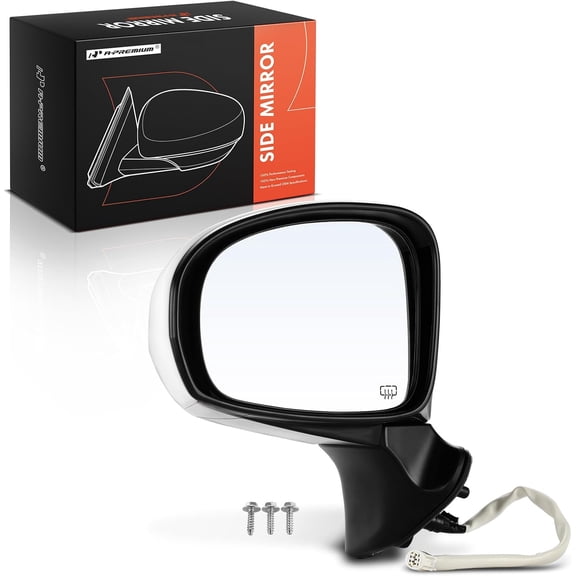 A-Premium Driver Side Power Door Mirror Compatible with Toyota Prius V 2012 2013 2014 2015 2016 2017 - Heated Manual Folding White Outside Rear View Mirror