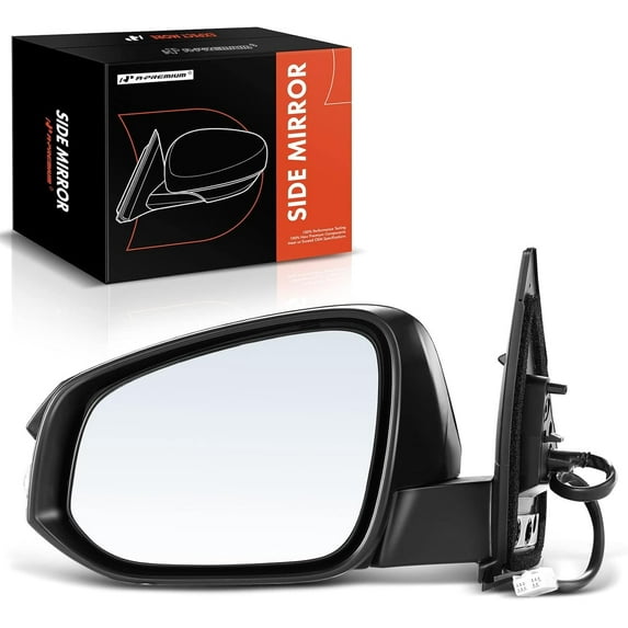 A-Premium Driver Side Power Door Mirror - Compatible with Toyota RAV4 2013 2014 2015 - Heated Manual Folding w/Turn Signal Black Outside Rear View Mirror